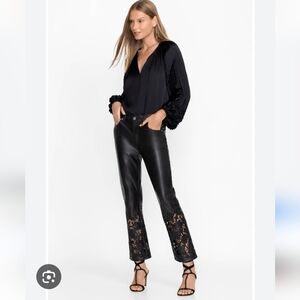 Johnny Was Women's Black Portia Pants vegan leather Size 31 NEW